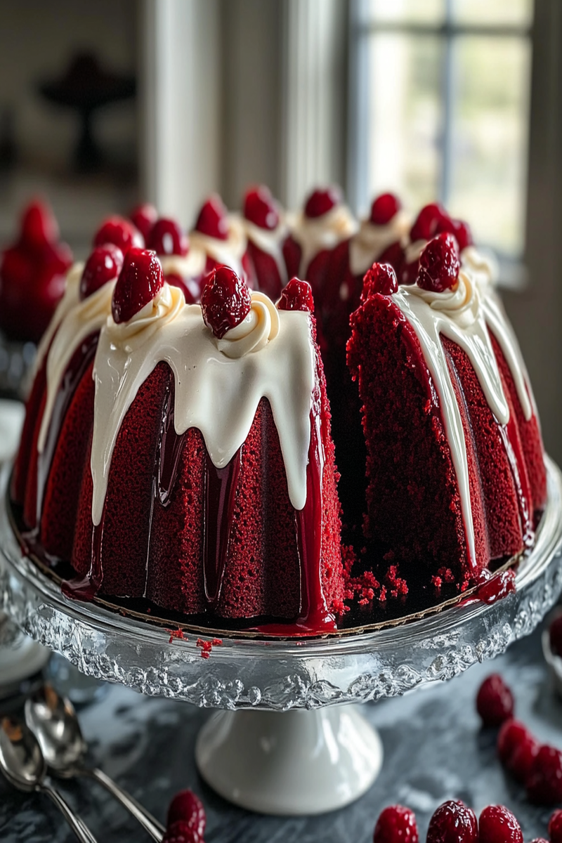 Red Velvet Cheesecake Bundt Cake