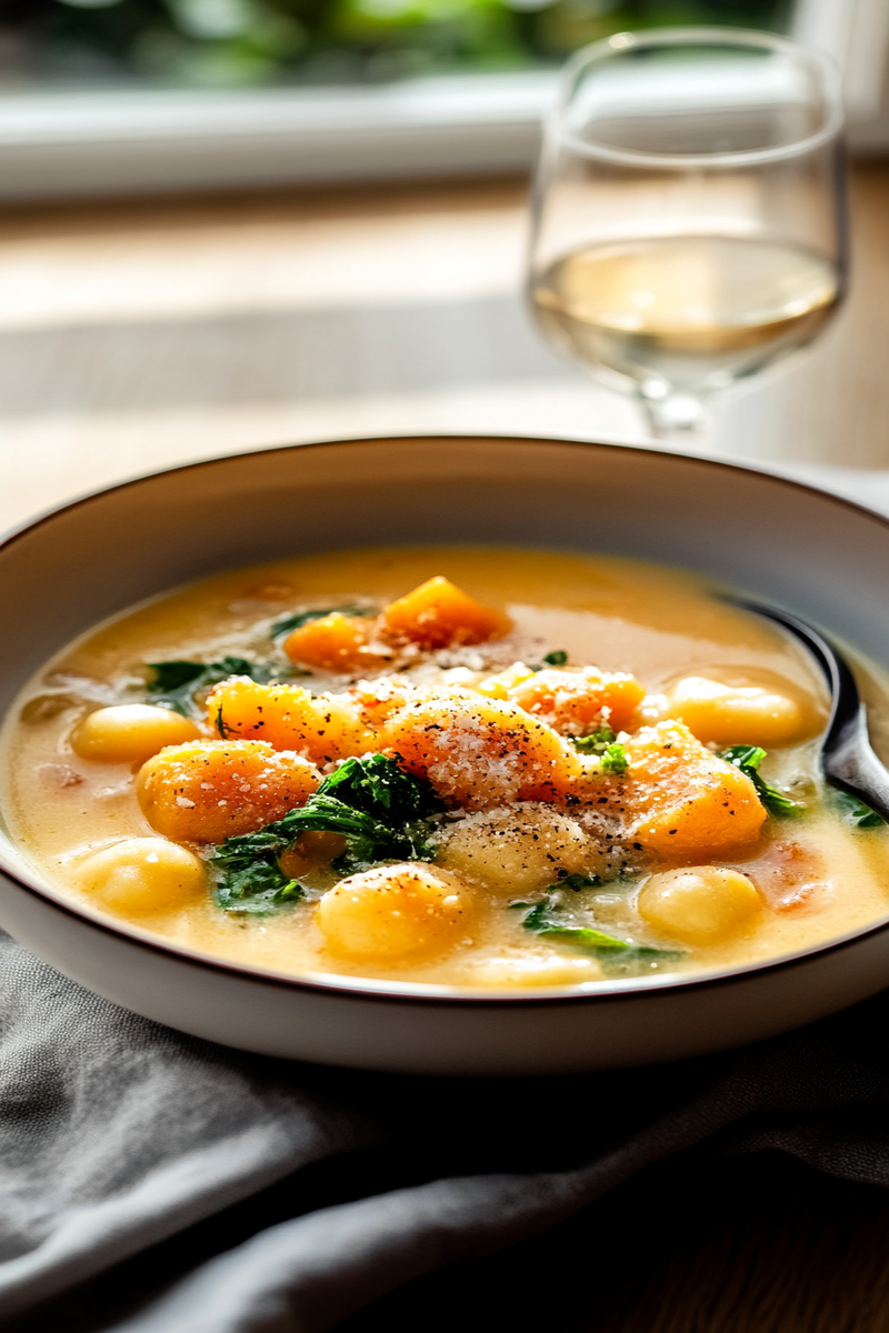 Savory Butternut Squash Gnocchi Soup