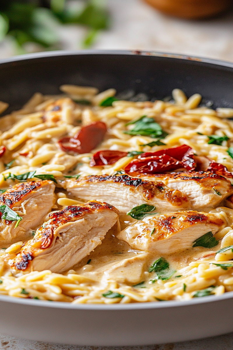 Creamy Tuscan Chicken Orzo Recipe