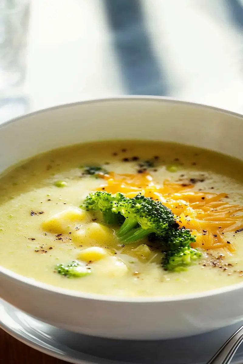 Creamy Broccoli Potato Cheese Soup Recipe