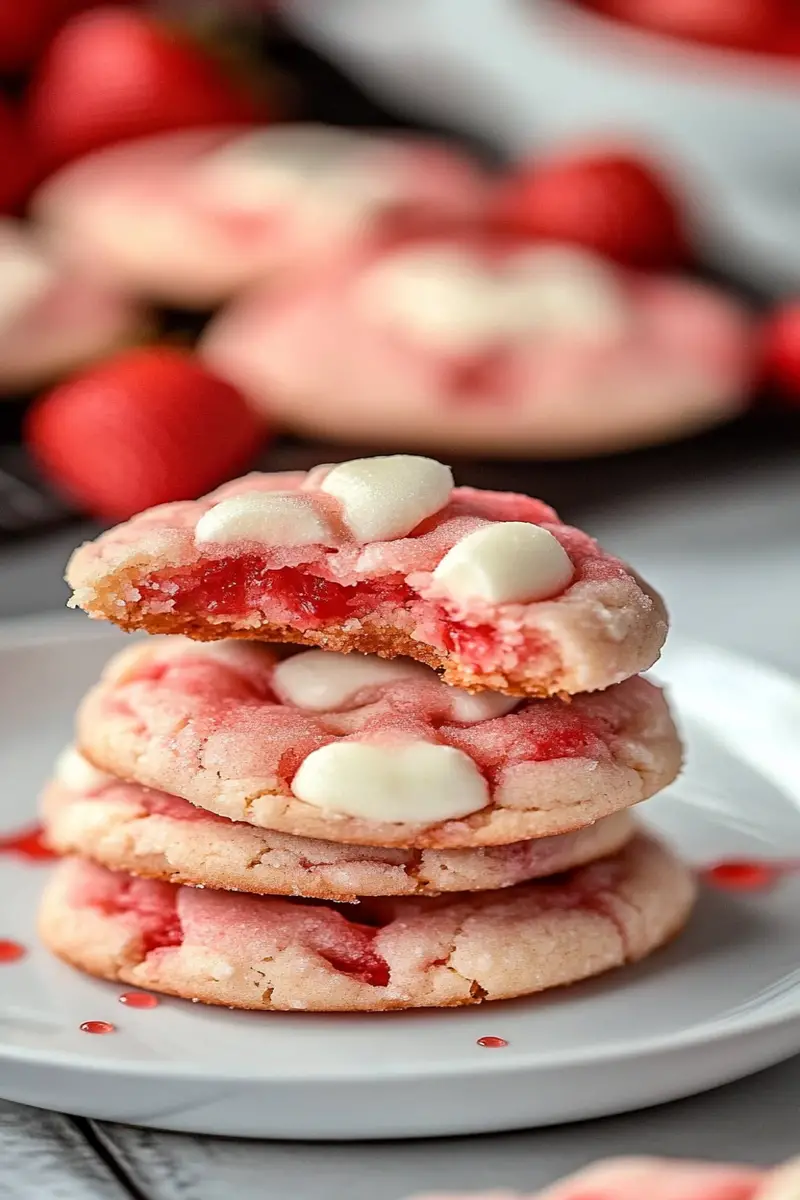 Valentine's Strawberry Milkshake Cookies Recipe