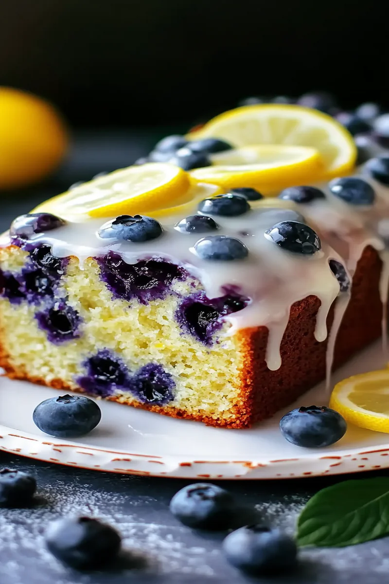 Lemon Blueberry Loaf with Lemon Glaze