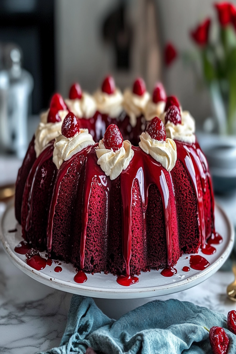 Red Velvet Cheesecake Bundt Cake