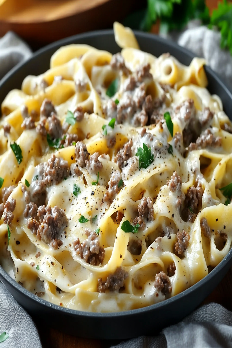 Ground Beef Alfredo