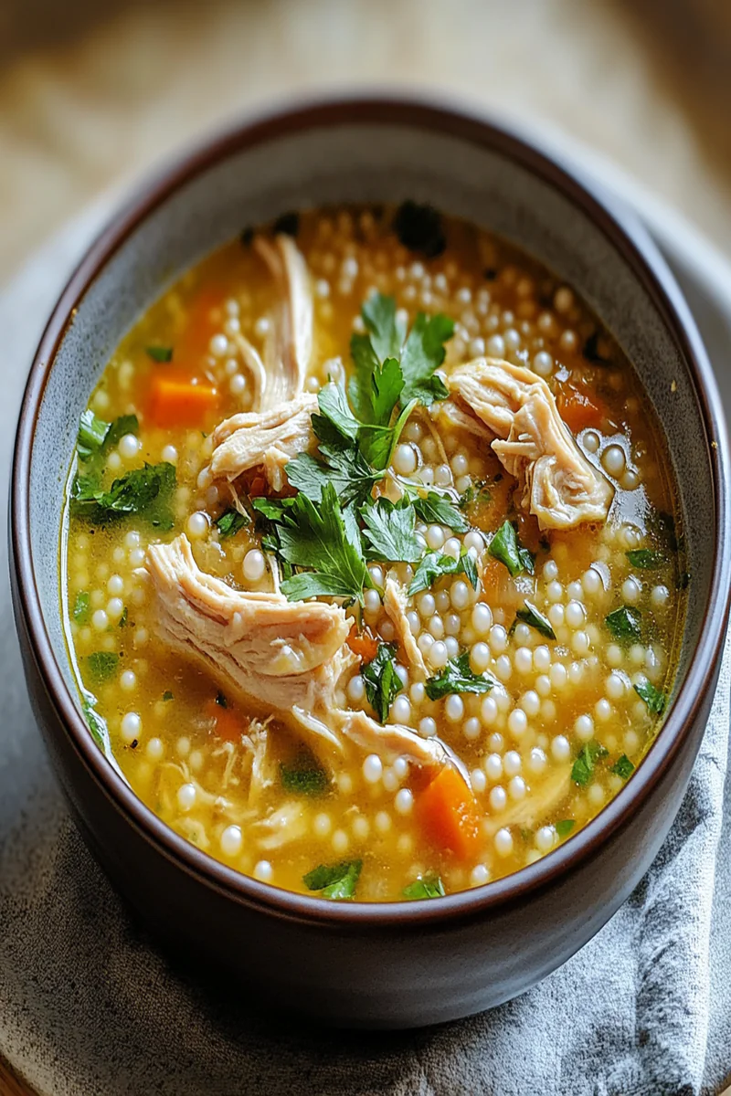 Chicken and Pearl Couscous Soup